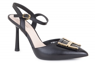 MONNA LISA Damskie obuwie wyjściowe, kolor czarny. Sandały damskie. 