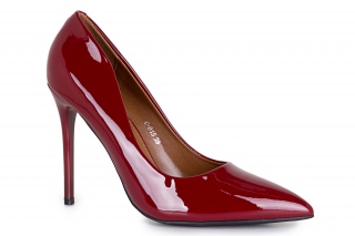 BELLUCCI Damskie buty, kolor lakier bordowy. Damskie obuwie wyjściowe. 