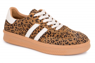 ML Kobiece trampki, kolor jasnobrązowy. Leopardi. Sportowe. 