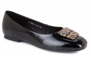ML Damskie baleriny, kolor czarny. Leopardi. 