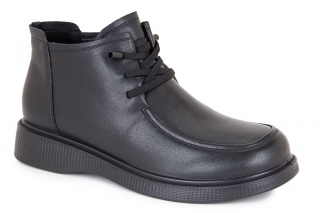 FERMANI Komfort, kolor czarny. Kozaki ze sznurowadłami. 