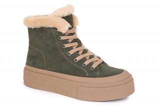 FERMANI Kobiece trampki, kolor zielony. Sportowe. 