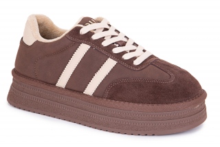 FERMANI Kobiece trampki, kolor brązowy. Sportowe. 