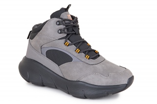 KEDBERRY Kozaki ze sznurowadłami, kolor czarny/szary. Sportowe. 