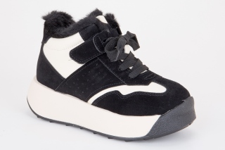 BESSKY Kozaki ze sznurowadłami, kolor czarny. Sportowe. 