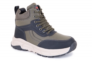 BESSKY Kozaki ze sznurowadłami, kolor czarny/khaki. Sportowe. 