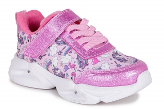 WORLDKIDS LED, kolor różowy. Adidasy. Sportowe. 